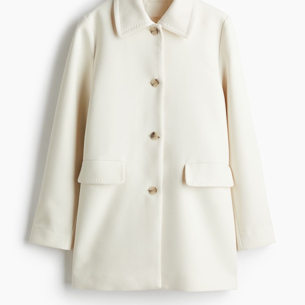 H&M Cream Button-Up Coat